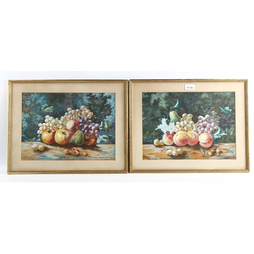 2139 - W Hartshorne, pair of watercolour/gouache, still life studies, signed and dated 1900, 25cm x 36cm, f... 