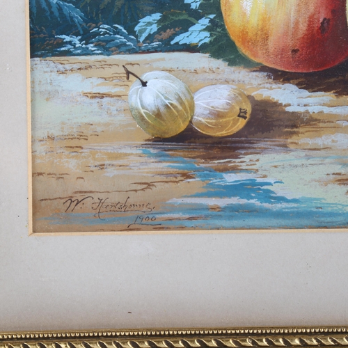 2139 - W Hartshorne, pair of watercolour/gouache, still life studies, signed and dated 1900, 25cm x 36cm, f... 