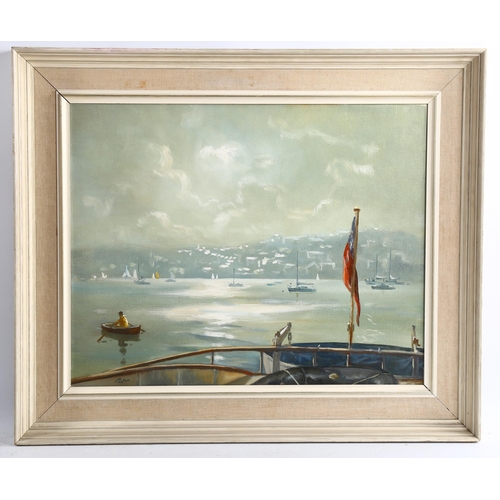 2145 - Payton, oil on canvas, harbour scene, signed, 41cm x 51cm, framed