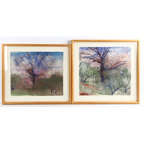 2147 - Norman Adams (1927 - 2005), triptych of watercolours, studies of olive trees in Provence, signed wit... 