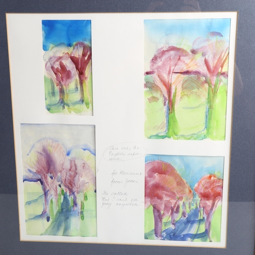 2147 - Norman Adams (1927 - 2005), triptych of watercolours, studies of olive trees in Provence, signed wit... 