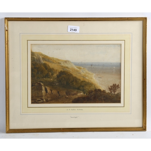 2149 - Anthony Copley Fielding, watercolour, Fairlight, 19cm x 30cm, framed