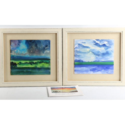 2155 - Margaret Francis (born 1948), pair of watercolours, River Ribble 1993, and Before The Thunderstorm 2... 