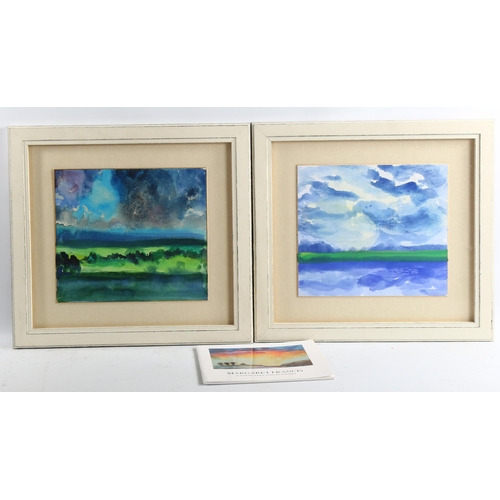 2155 - Margaret Francis (born 1948), pair of watercolours, River Ribble 1993, and Before The Thunderstorm 2... 