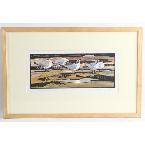 2161 - Robert Greenhalf, 2 prints, under the willow, image 13cm x 22cm, and Sandwich terns, image 16cm x 38... 