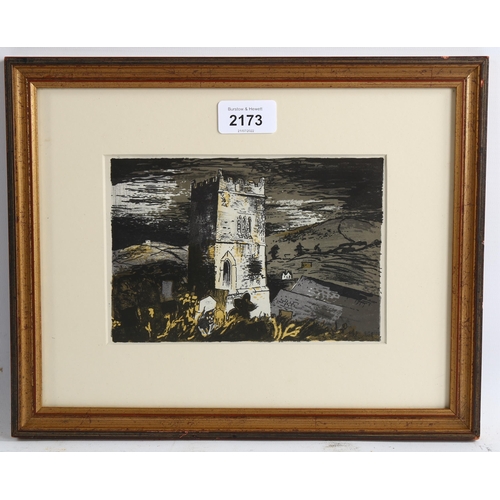 2173 - John Piper (1903-1992), original lithograph in colours on paper, Talland Church, Cornwall, from Engl... 