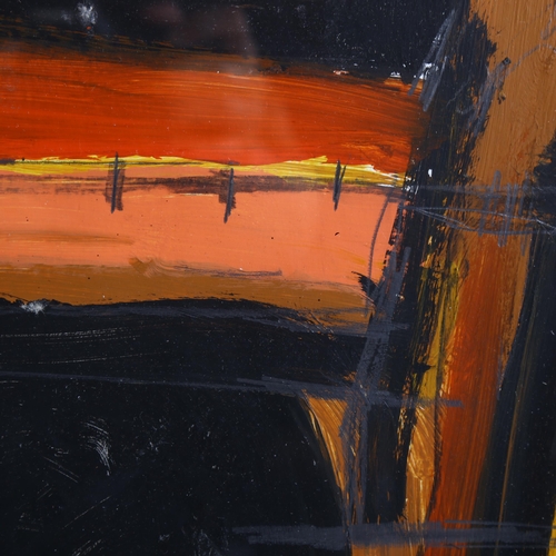 2180 - Mid-Twentieth Century British school, acrylic on card, Orange Yellow Black, mounted, 41cm x 29cm