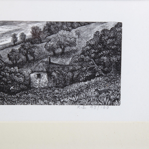 2184 - Reynolds Stone (1909-1979), limited edition wood engraving on paper, The Shepherd on Foxes, from A S... 