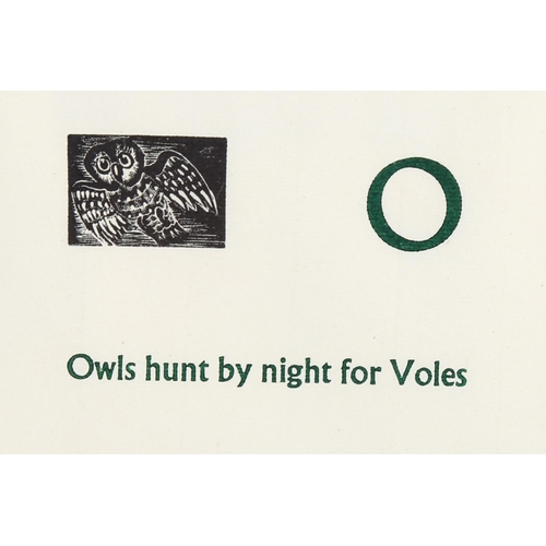 2186 - Enid Marx (1902-1998), limited edition wood engraving on paper, Owls hunt by night for Voles, from A... 