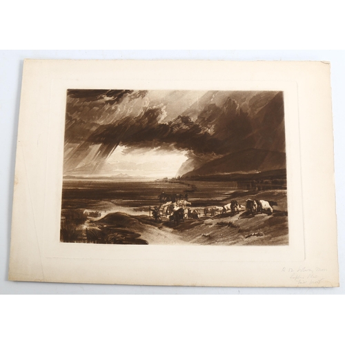 2189 - After J M W Turner (Liber Studiorum), Solway Moss, engraved by T Lupton trial proof, pub Colnaghi 18... 