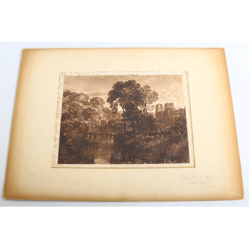 2190 - After J M W Turner (Liber Studiorum), Raglan Castle, engraved by T Lupton trial proof, pub Colnaghi ... 