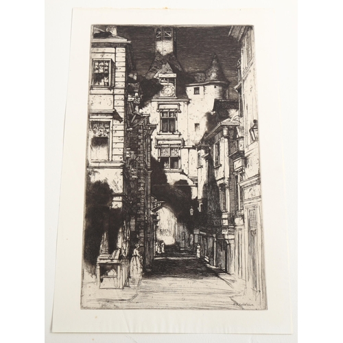 2195 - D Y Cameron, etching, Amboise, published by The Studio, image 26cm x 16cm, unframed