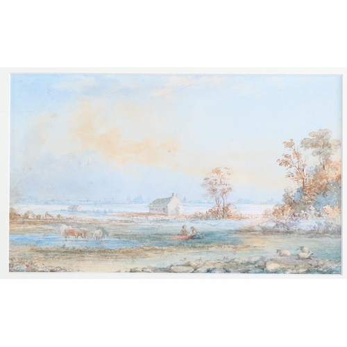 2202 - A pair of 19th century watercolours, extensive landscapes, indistinctly signed, 5.5