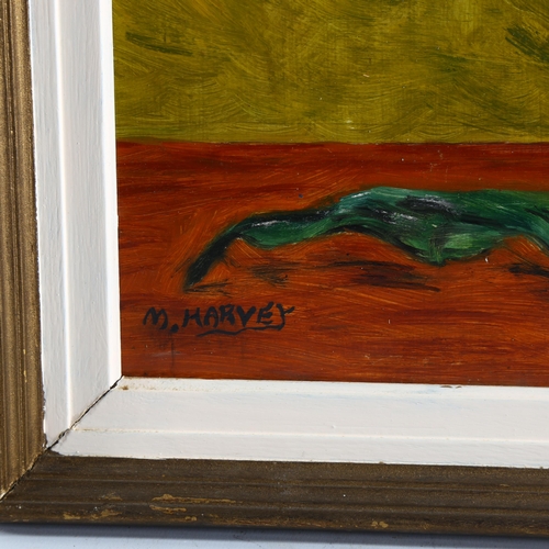 2213 - M Harvey, mid-20th century oil on board, still life, signed and dated 1963, 61cm x 45cm, framed