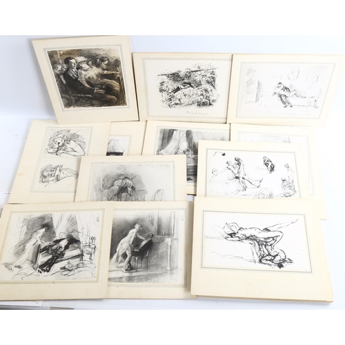 2220 - Nikolaus Vadasz (Hungarian, 1884 - 1927), Frisson - a folio of 35 erotic drawings, some signed and d... 