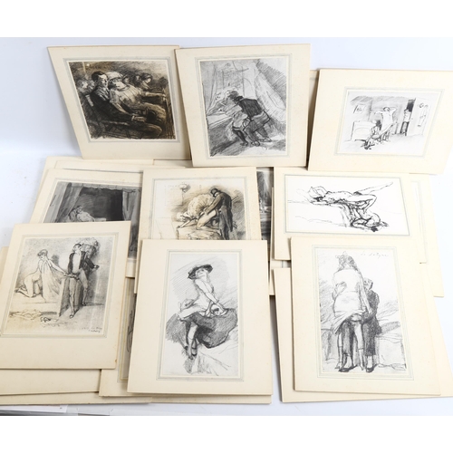 2220 - Nikolaus Vadasz (Hungarian, 1884 - 1927), Frisson - a folio of 35 erotic drawings, some signed and d... 