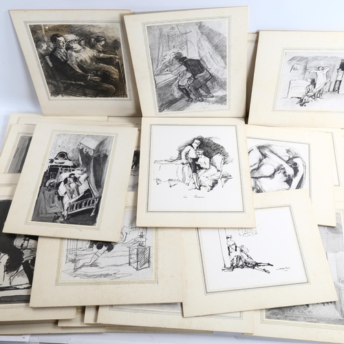 2220 - Nikolaus Vadasz (Hungarian, 1884 - 1927), Frisson - a folio of 35 erotic drawings, some signed and d... 