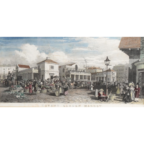 2225 - 3 x 19th century hand coloured engravings, views of London, image 23cm x 39cm, framed (3)