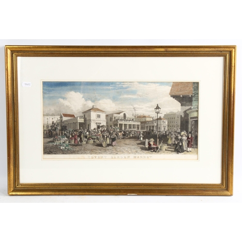 2225 - 3 x 19th century hand coloured engravings, views of London, image 23cm x 39cm, framed (3)