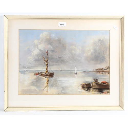 2226 - Dorothy Say, coloured pastels, coastal scene, signed, 34cm x 47cm, framed