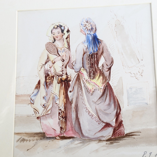 2235 - Lady E S Sharpe, folder of 19th century watercolour and drawings