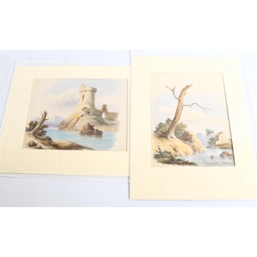 2235 - Lady E S Sharpe, folder of 19th century watercolour and drawings