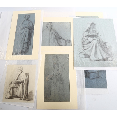 2236 - A folder of mid-19th century chalk/pencil Classical drawings