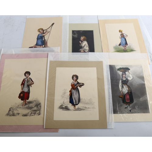 2238 - Rev William McIlwaine, folder of mid-19th century drawings and watercolours