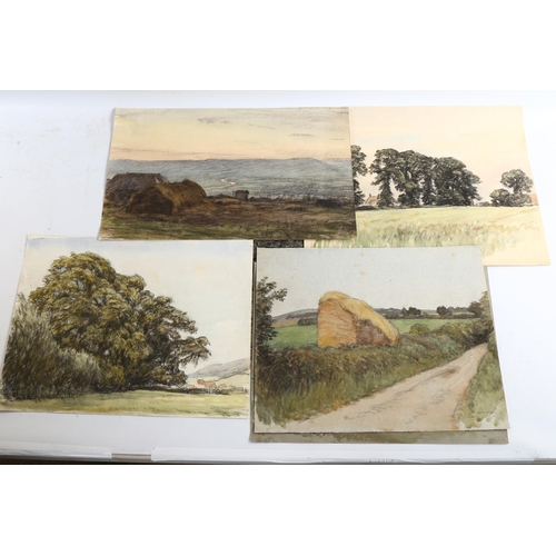 2239 - Hubert Williams, folder of mid-20th century watercolours and drawings