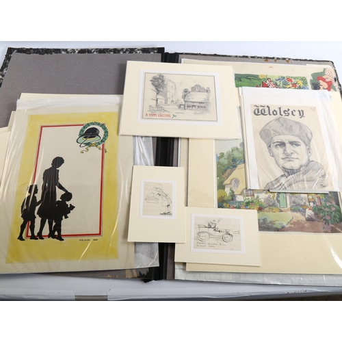 2240 - Molly Bailie, folder of watercolour children's illustrations, circa 1920s