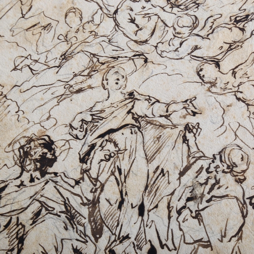 2242 - Old Master style pen and ink on laid paper, Classical composition, unsigned, sheet size 24.5cm x 20c... 