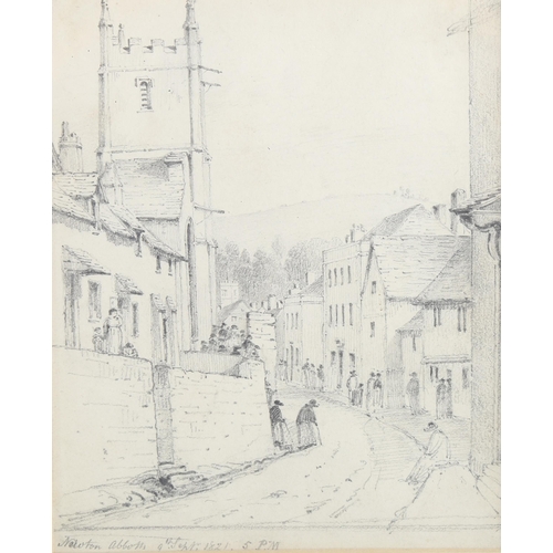 2251 - Sir Francis Chantry RA (1781 - 1842), pencil street scene in Newton Abbot, 1821, 19cm x 16cm, framed