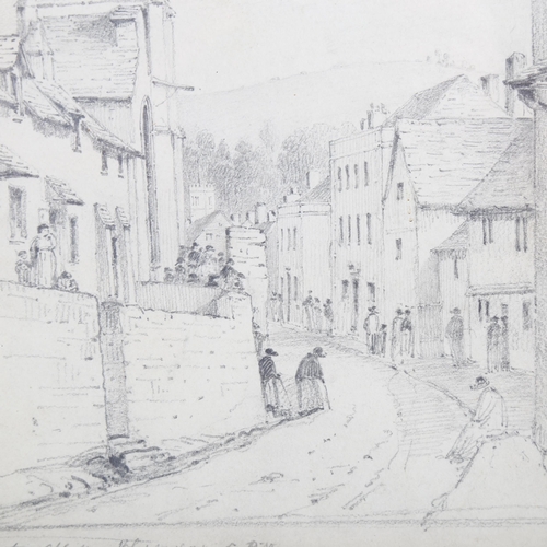 2251 - Sir Francis Chantry RA (1781 - 1842), pencil street scene in Newton Abbot, 1821, 19cm x 16cm, framed