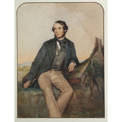 2259 - 19th century watercolour, portrait of a gentleman, unsigned, 40cm x 30cm, framed