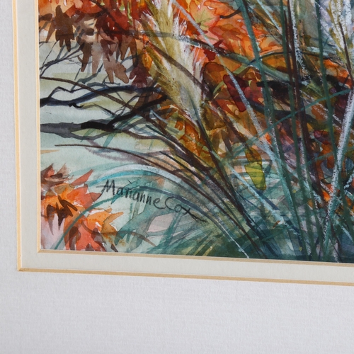 2264 - Marianne Cox, 3 watercolours and 1 print, floral studies, framed (4)