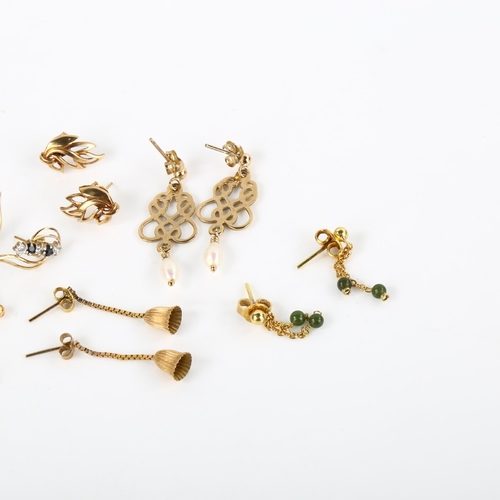 367 - Various 9ct gold earrings, 7.4g total