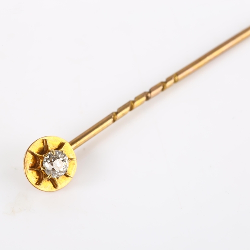 368 - Various gold jewellery, including George V 1912 half sovereign coin, diamond stick pin, 18ct stud ba... 