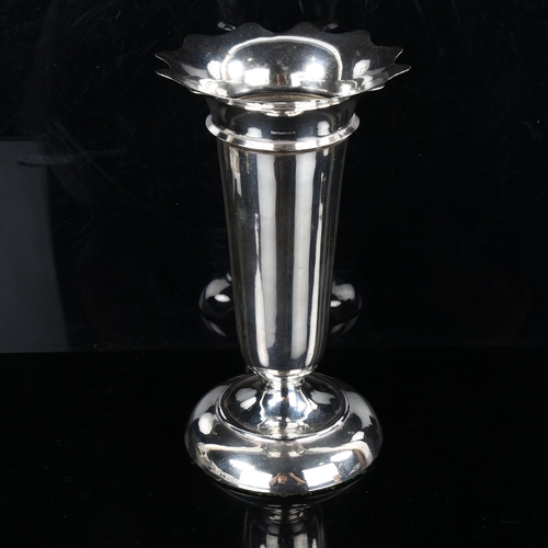 439 - MAPPIN & WEBB - a large George V silver trumpet bud vase, hallmarks Birmingham 1912, height 20.5cm, ... 