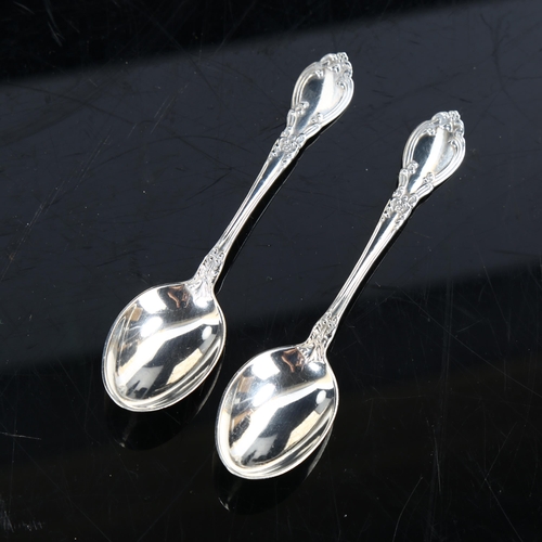 455 - A set of 5 American sterling silver teaspoons, import hallmarks Birmingham 1909, length 10.5cm, 2.9o... 