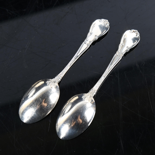 455 - A set of 5 American sterling silver teaspoons, import hallmarks Birmingham 1909, length 10.5cm, 2.9o... 