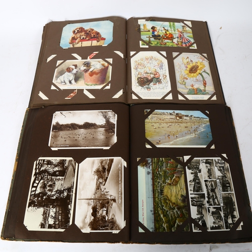 117 - 2 Vintage postcard albums, filled with mostly topographical examples
