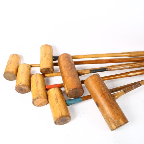 123 - A pair of Slazenger croquet mallets, and a set of 5 croquet mallets (7)