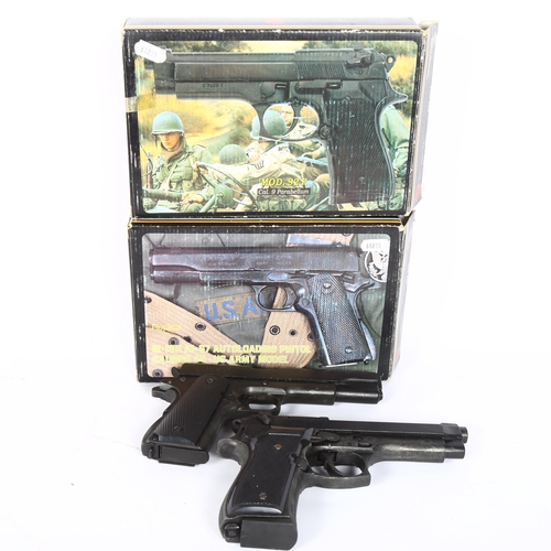 35 - 2 replica pistols, both boxed (2)