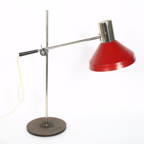 39 - A 1970s anglepoise desk lamp, marked GM, in the style of Jan Hoogervorst, shade diameter 19.5cm