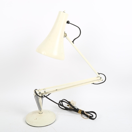 42 - HERBERT TERRY - a white model 90 anglepoise desk lamp, shade diameter 14cm