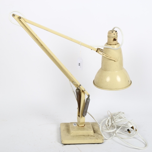 46 - HERBERT TERRY - a Vintage cream anglepoise desk lamp, shade diameter 14.5cm