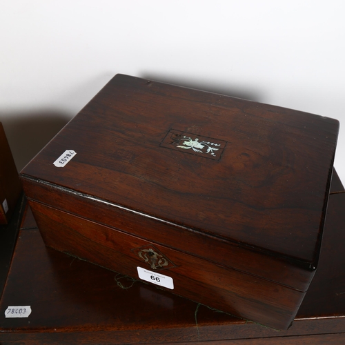 66 - Various boxes and containers, including rosewood and mother-of-pearl etc (7)