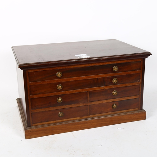 68 - A mahogany table-top collector's chest of drawers, W44cm, H25cm, D29cm
