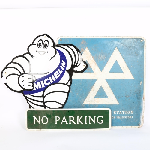 7 - 3 motoring interest signs, including Michelin, MOT and No Parking, largest 63cm x 63cm (3)