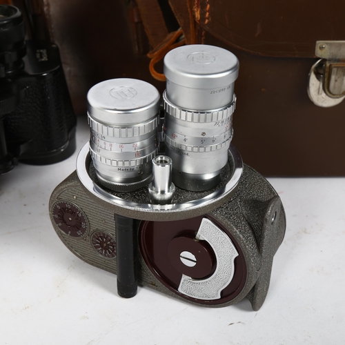72 - A pair of Wray 8x40 binoculars, and a Bell & Howell Viceroy cine film camera, both cased (2)